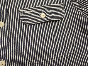 シュガーケーン ヒッコリーストライプ ワークシャツ SC27853 119 ブラック (メンズ 長袖シャツ) Sugar Cane Hickory Stripe Work Shirt 新品