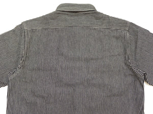 シュガーケーン ヒッコリーストライプ ワークシャツ SC27853 119 ブラック (メンズ 長袖シャツ) Sugar Cane Hickory Stripe Work Shirt 新品