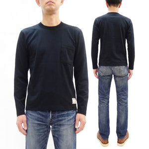 トイズマッコイ 長袖Tシャツ TMC2543 030 ブラック (メンズ 無地 長袖 ポケットTシャツ 丸胴天竺 ノンウォッシュ仕上げ) TOYS McCOY Men's Steve McQueen Inspired Long Sleeve Pocket T-Shirt 新品
