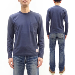 トイズマッコイ 長袖Tシャツ TMC2543 121 ブルー (メンズ 無地 長袖 ポケットTシャツ 丸胴天竺 ノンウォッシュ仕上げ) TOYS McCOY Men's Steve McQueen Inspired Long Sleeve Pocket T-Shirt 新品
