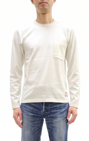 トイズマッコイ 長袖Tシャツ TMC2543 105 オフホワイト (メンズ 無地 長袖 ポケットTシャツ 丸胴天竺 ノンウォッシュ仕上げ) TOYS McCOY Men's Steve McQueen Inspired Long Sleeve Pocket T-Shirt 新品