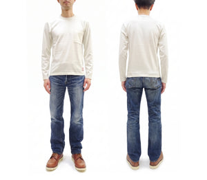 トイズマッコイ 長袖Tシャツ TMC2543 105 オフホワイト (メンズ 無地 長袖 ポケットTシャツ 丸胴天竺 ノンウォッシュ仕上げ) TOYS McCOY Men's Steve McQueen Inspired Long Sleeve Pocket T-Shirt 新品