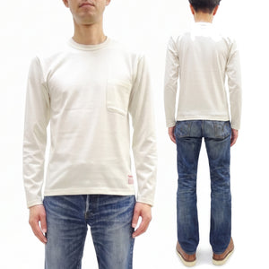トイズマッコイ 長袖Tシャツ TMC2543 105 オフホワイト (メンズ 無地 長袖 ポケットTシャツ 丸胴天竺 ノンウォッシュ仕上げ) TOYS McCOY Men's Steve McQueen Inspired Long Sleeve Pocket T-Shirt 新品