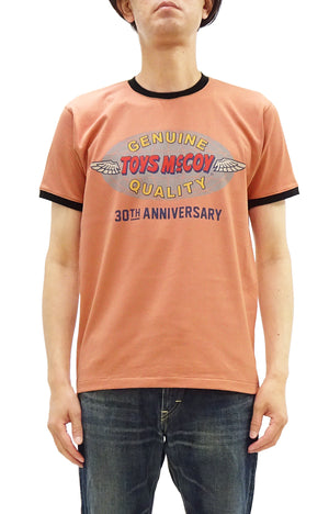 トイズマッコイ Tシャツ TMC2609 半袖 プリントカスタム リンガーTシャツ メンズ 半袖Tシャツ 未洗い仕上げ Johnny Ringer Tee 30th Anniversary Toys Mccoy Logo (091 キャロット x ブラック切替) 新品