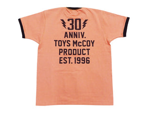 トイズマッコイ Tシャツ TMC2609 半袖 プリントカスタム リンガーTシャツ メンズ 半袖Tシャツ 未洗い仕上げ Johnny Ringer Tee 30th Anniversary Toys Mccoy Logo (091 キャロット x ブラック切替) 新品