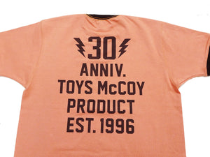トイズマッコイ Tシャツ TMC2609 半袖 プリントカスタム リンガーTシャツ メンズ 半袖Tシャツ 未洗い仕上げ Johnny Ringer Tee 30th Anniversary Toys Mccoy Logo (091 キャロット x ブラック切替) 新品