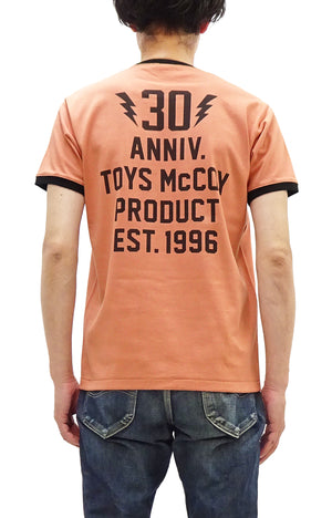 トイズマッコイ Tシャツ TMC2609 半袖 プリントカスタム リンガーTシャツ メンズ 半袖Tシャツ 未洗い仕上げ Johnny Ringer Tee 30th Anniversary Toys Mccoy Logo (091 キャロット x ブラック切替) 新品