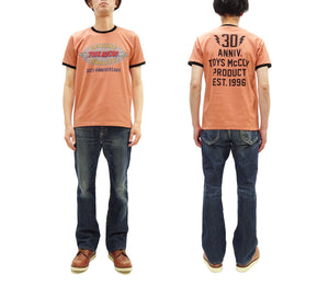 トイズマッコイ Tシャツ TMC2609 半袖 プリントカスタム リンガーTシャツ メンズ 半袖Tシャツ 未洗い仕上げ Johnny Ringer Tee 30th Anniversary Toys Mccoy Logo (091 キャロット x ブラック切替) 新品