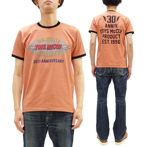 トイズマッコイ Tシャツ TMC2609 半袖 プリントカスタム リンガーTシャツ メンズ 半袖Tシャツ 未洗い仕上げ Johnny Ringer Tee 30th Anniversary Toys Mccoy Logo (091 キャロット x ブラック切替) 新品