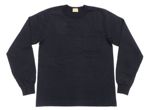 ホワイツビル 長袖Tシャツ WV68849 119 ブラック (メンズ 無地 長袖 ポケットTシャツ 丸胴天竺 ワンウォッシュ仕上げ) Whitesville Men's Long-Sleeve Pocket T-Shirt 新品