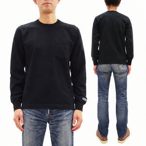 ホワイツビル 長袖Tシャツ WV68849 119 ブラック (メンズ 無地 長袖 ポケットTシャツ 丸胴天竺 ワンウォッシュ仕上げ) Whitesville Men's Long-Sleeve Pocket T-Shirt 新品