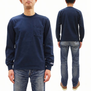 ホワイツビル 長袖Tシャツ WV68849 128 ネイビー (メンズ 無地 長袖 ポケットTシャツ 丸胴天竺 ワンウォッシュ仕上げ) Whitesville Men's Long-Sleeve Pocket T-Shirt 新品