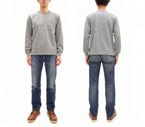 ホワイツビル 長袖Tシャツ WV68849 113 ヘザーグレー (メンズ 無地 長袖 ポケットTシャツ 丸胴天竺 ワンウォッシュ仕上げ) Whitesville Men's Long-Sleeve Pocket T-Shirt 新品
