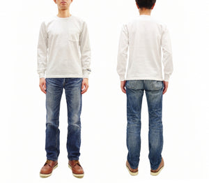 ホワイツビル 長袖Tシャツ WV68849 105 オフホワイト (メンズ 無地 長袖 ポケットTシャツ 丸胴天竺 ワンウォッシュ仕上げ) Whitesville Men's Long-Sleeve Pocket T-Shirt 新品